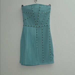 Elegant Strapless Baby Blue Dress